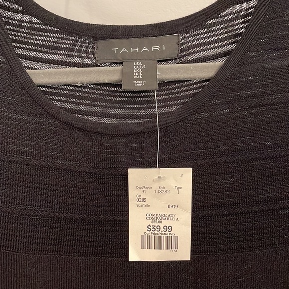 Black, Large, Tahari mid length dress, new with tag - Picture 2 of 5